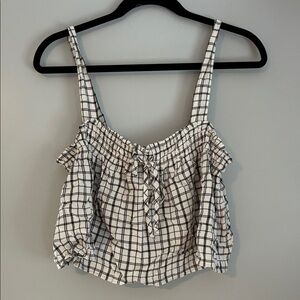 American Eagle Outfitters Black and White Checkered Tank Top